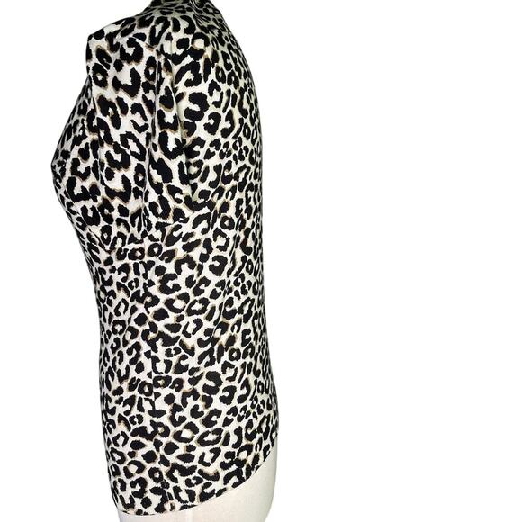 Talbots Top Womens Small Animal Print Cotton Blend Sweater Lightweight Stretch - Picture 2 of 3
